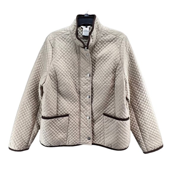 Cambridge Jackets & Blazers - Cambridge Dry Goods Womens Jacket XL Khaki Tan Quilted Barn Coat Pockets Lined